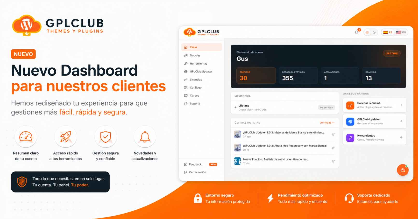 Nuevo Dashboard para Miembros de GPLClub