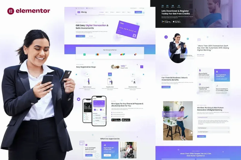 Abang – Digital Bank & Financial Investment Elementor Template