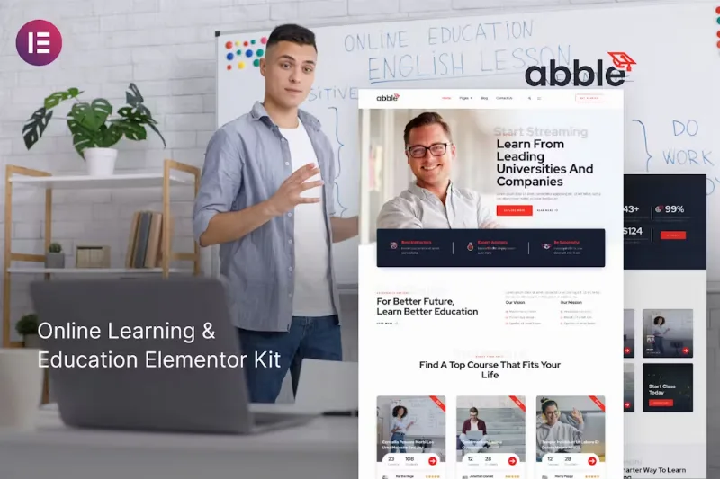 Abble – Online Learning & Education Elementor