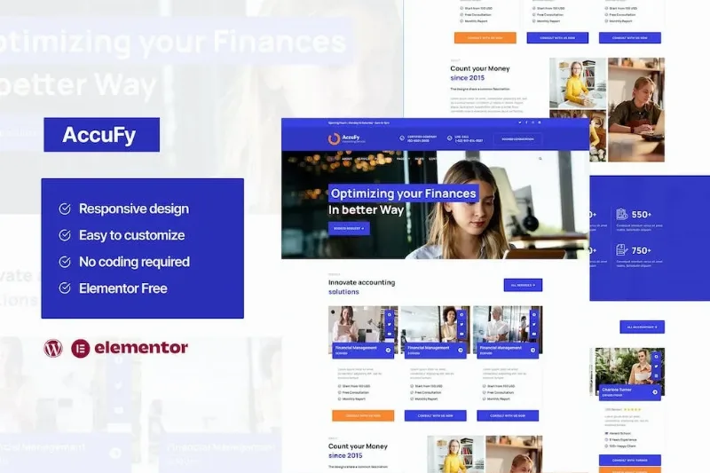 Accufy – Accounting Consultant Service Elementor Template
