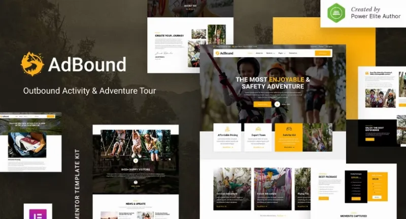 AdBound – Outbound Activity & Adventure Tour Elementor Template