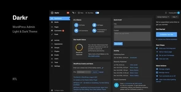 Admin Theme - Darkr