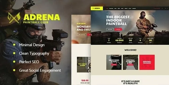 Adrena | Airsoft Club & Paintball WordPress Theme
