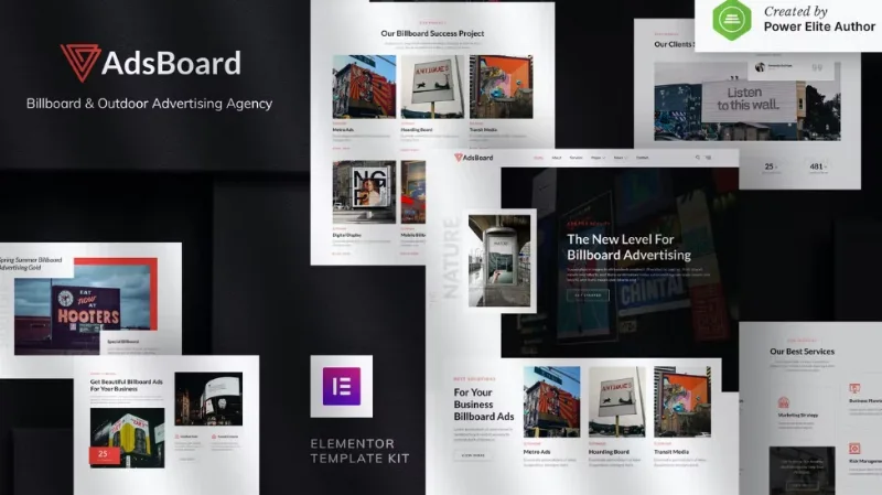 AdsBoard – Billboard & Outdoor Advertising Agency Elementor Template