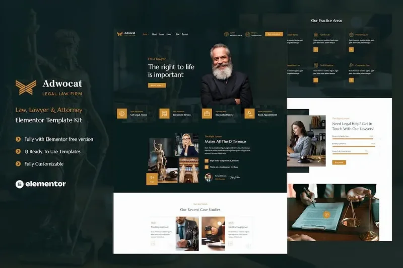 Adwocat – Law Firm & Attorney Elementor Template