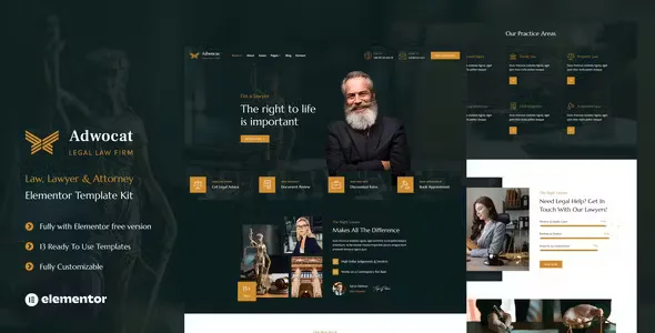Adwocat Law Firm Elementor Template Kit