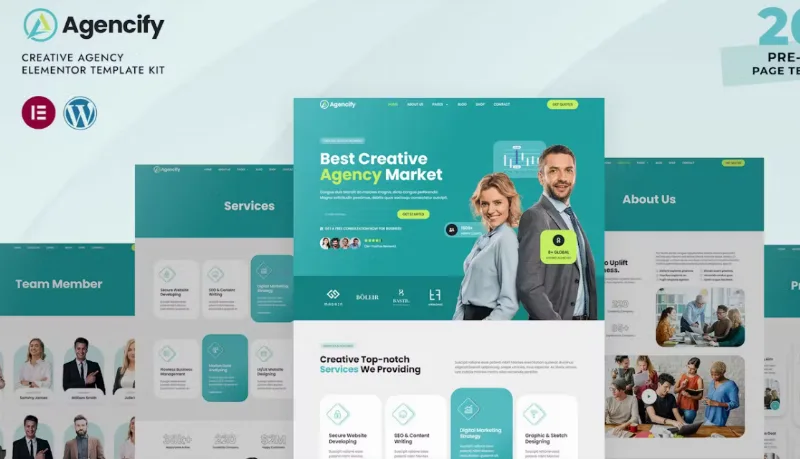 Agencify – Creative Agency Elementor Pro Template