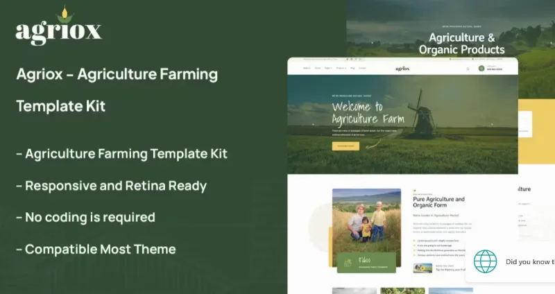 Agriox – Agriculture Farming Template