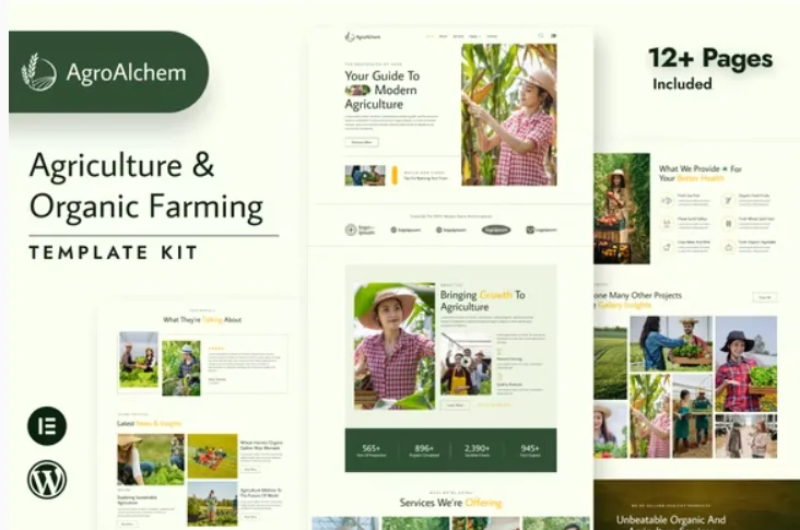 AgroAlchem – Agriculture & Organic Farming Elementor Template