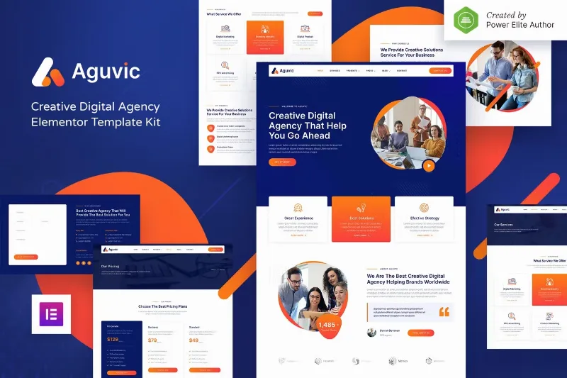 Aguvic – Creative Digital Agency Elementor Template