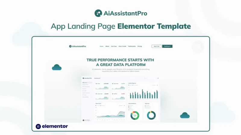 AiAssistantPro – App Landing Page Elementor Template