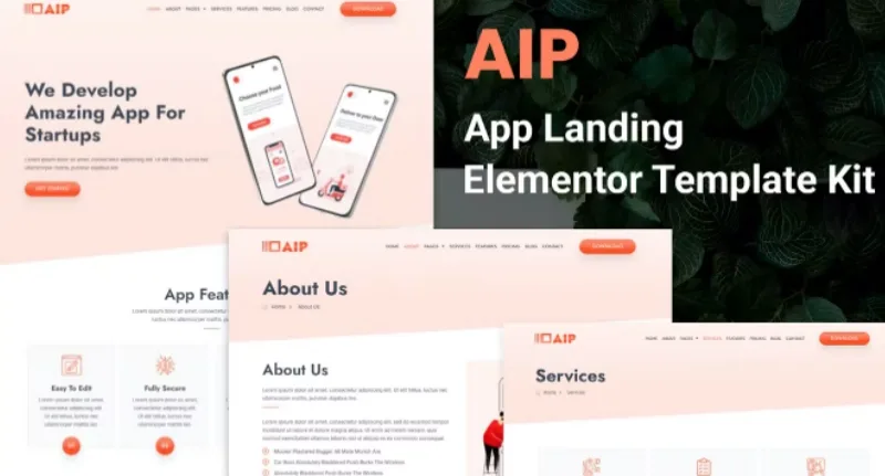 Aip – App Landing Elementor Template
