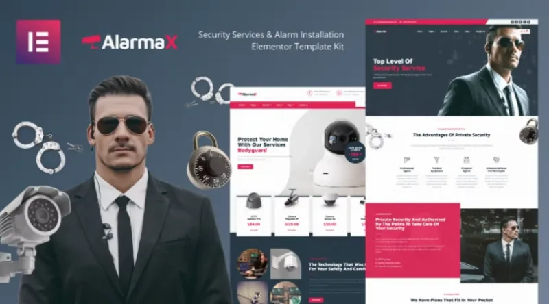 Alarmax – Security Services & Alarm Installation Elementor Template