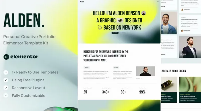 Alden – Personal Creative Portfolio Elementor Template