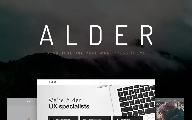 Alder – Modern OnePage WordPress Theme
