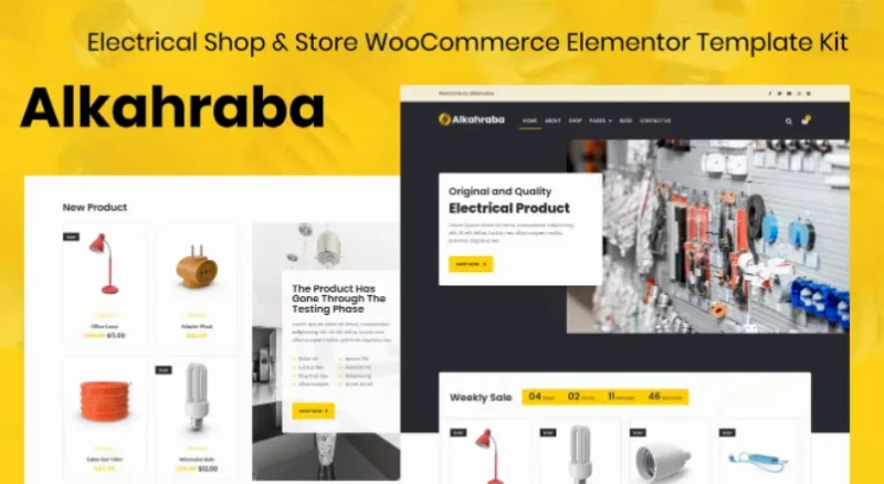 Alkahraba – Electrical Shop & Store WooCommerce Elementor Template