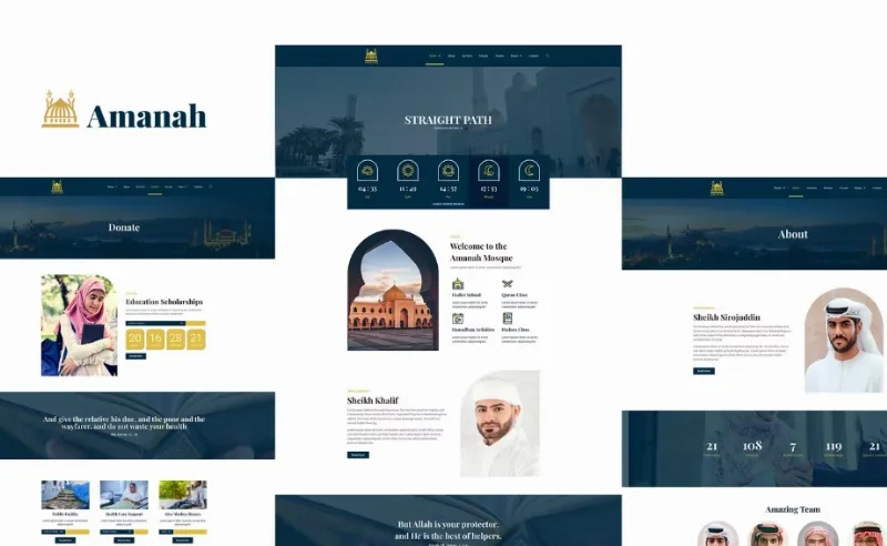 Amanah – Mosque & Islamic Center Elementor Template