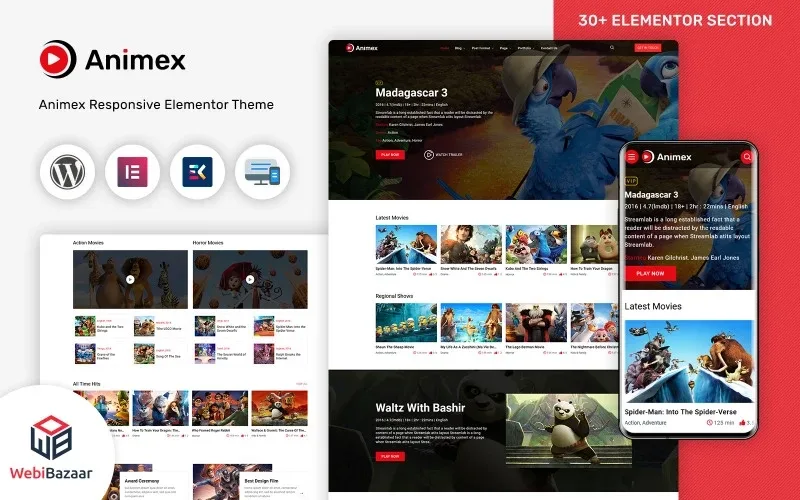 Animex – Special Effects Design Services Elementor WordPress theme WordPress Theme