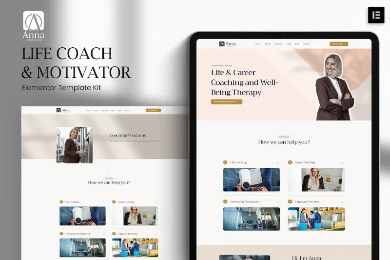 Anna – Life Coach & Motivator Elementor Template