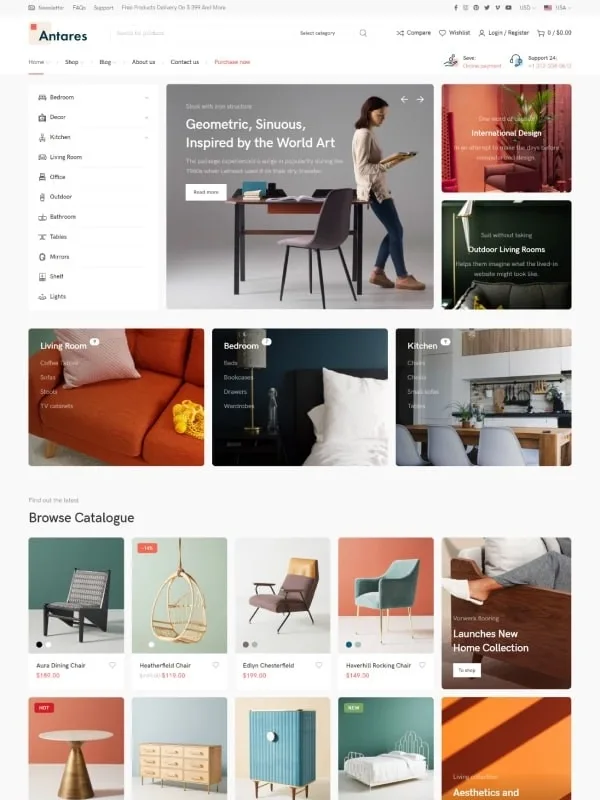 Antares – Furniture WordPress Theme for WooCommerce