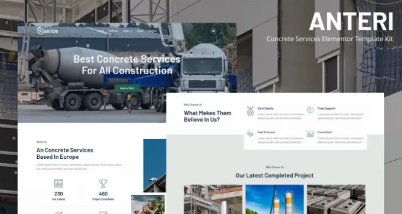 Anteri – Concrete Services Elementor Template