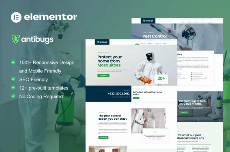 Antibugs – Pest Control Service Elementor Template