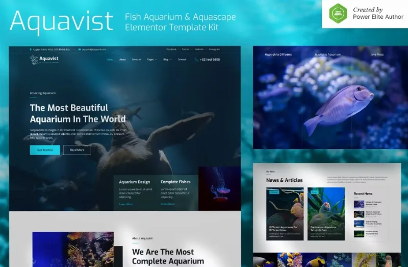 Aquavist – Fish Aquarium & Aquascape Elementor Template