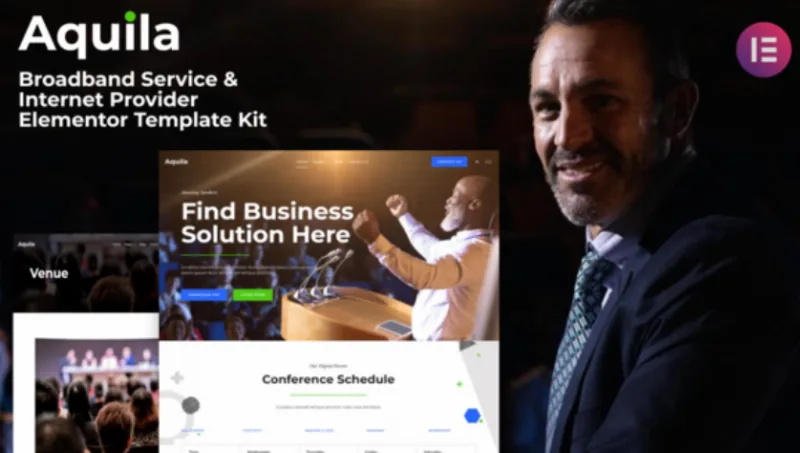 Aquila – Webinar & Digital Conference Elementor Template
