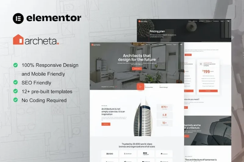 Archeta – Architecture & Construction Service Elementor Template