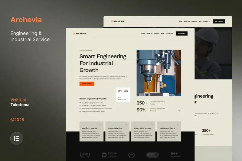 Archevia - Engineering & Industrial Service Website Elementor Kit