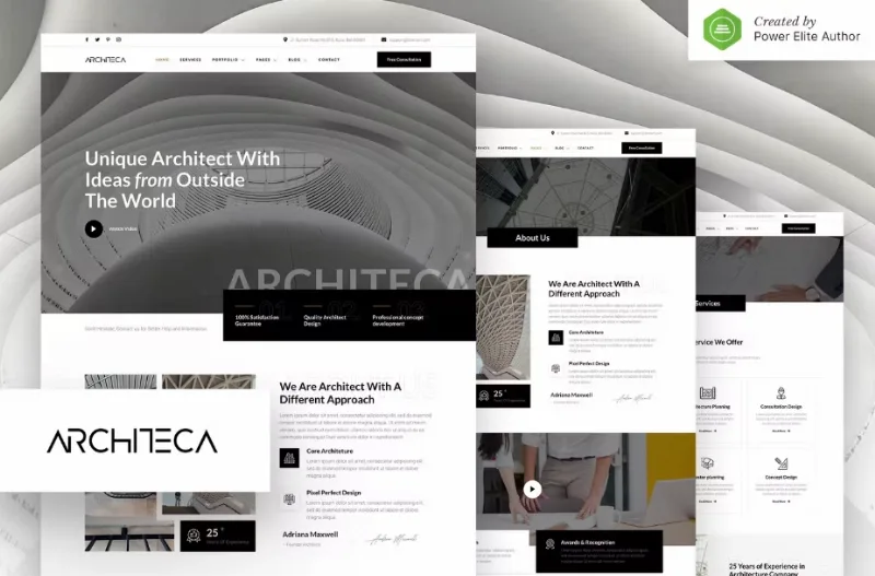Architeca – Architecture Agency & Interior Design Elementor Template