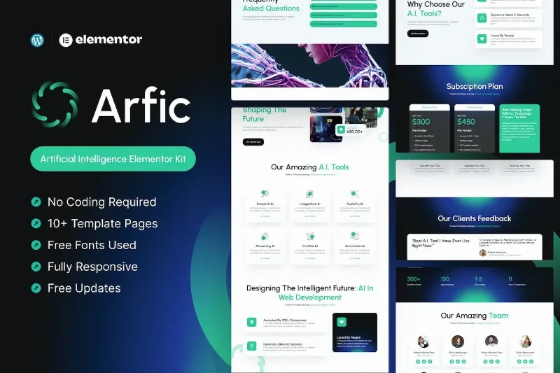 Arfic – Artificial Intelligence Elementor Pro Template