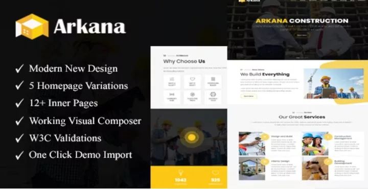 Arkana – One Page Construction WordPress Theme