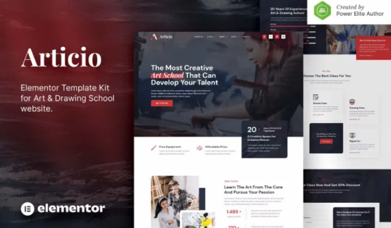 Articio – Art & Drawing School Elementor Template