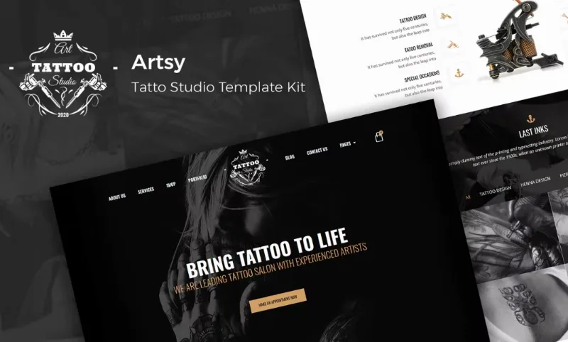 Artsy – Tattoo Studio Elementor Template