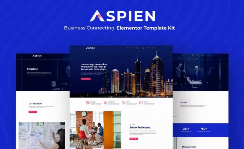 Aspien – Business Connecting Elementor Template