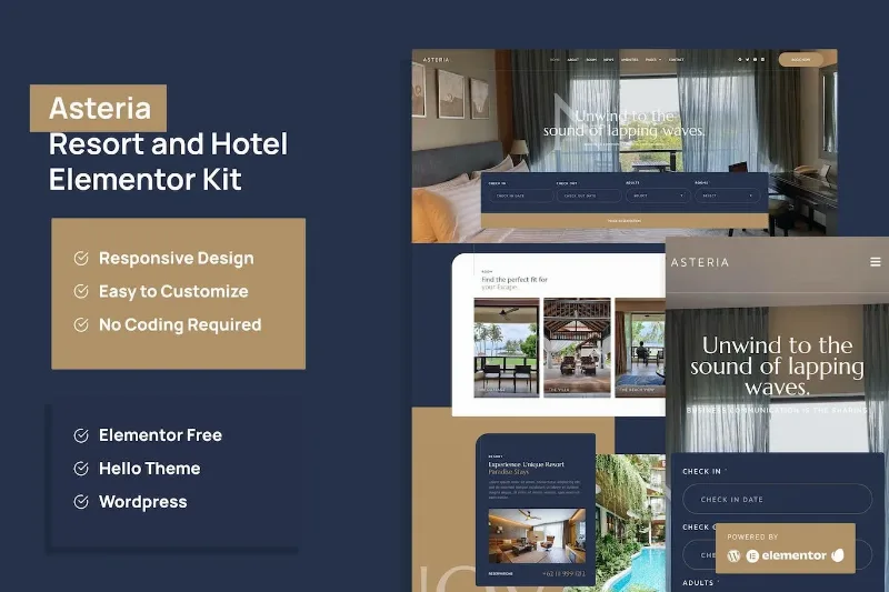 Asteria – Resort & Hotel Elementor Template