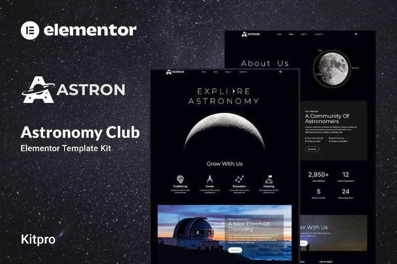 Astron – Astronomy Elementor Template