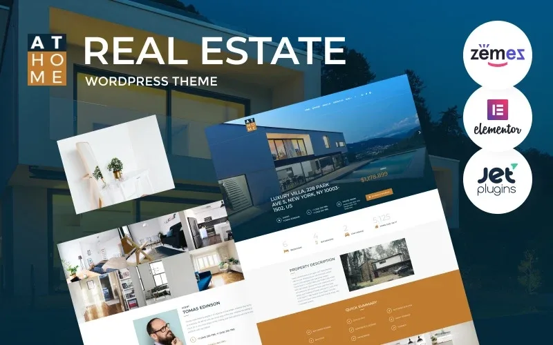 At Home – Real Estate WordPress Elementor Theme WordPress Theme