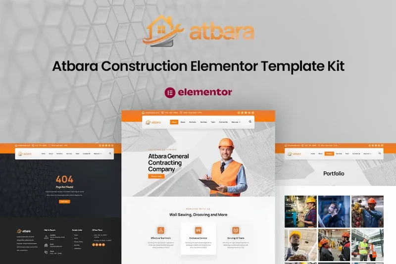 Atbara – Construction Elementor Template