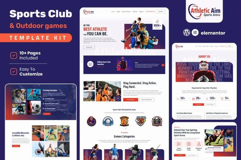 Athletic Aim – Sports Club & Outdoor Games Elementor Template