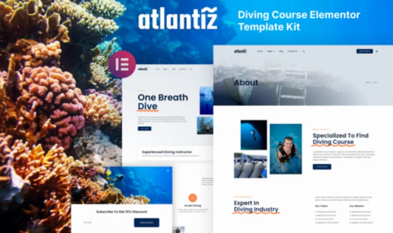 Atlantiz – Diving School Elementor Template