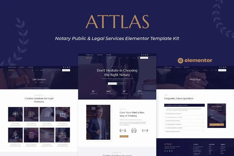 Attlas – Notary Public & Legal Services Elementor Template