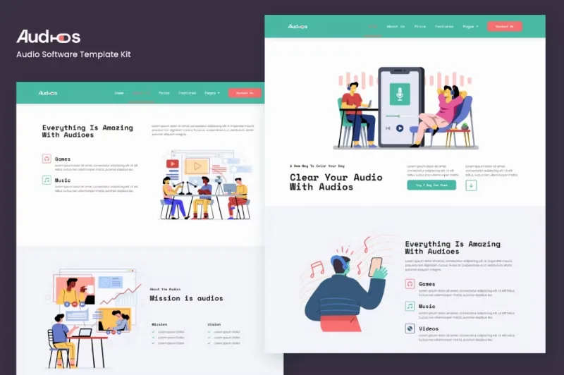 Audios – App Showcase Elementor Template