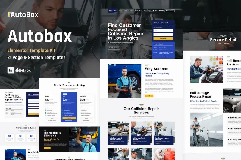 Autobax – Car Body Repair Shop Elementor Pro Template