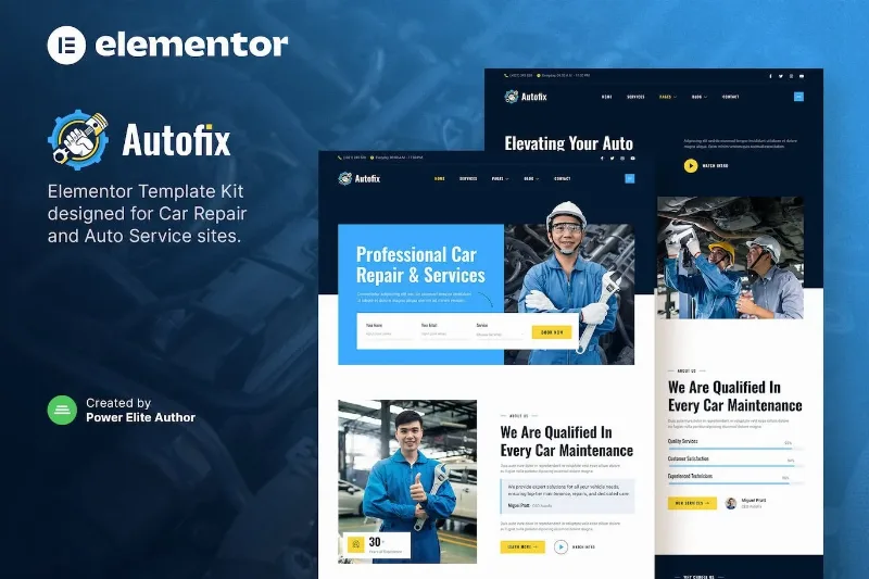 Autofix – Car Repair & Auto Services Elementor Template