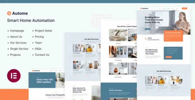 Autome | Smart Home Automation Elementor Template
