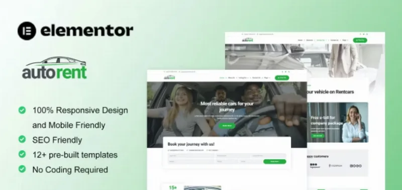 AutoRent – Car Rental Service Elementor Template