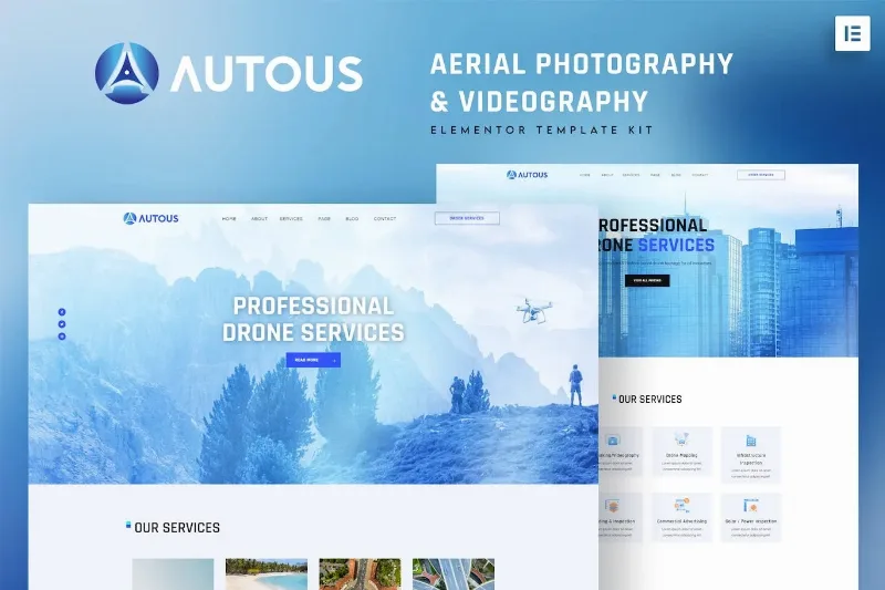 Autous – Aerial Photography & Videography Elementor Template