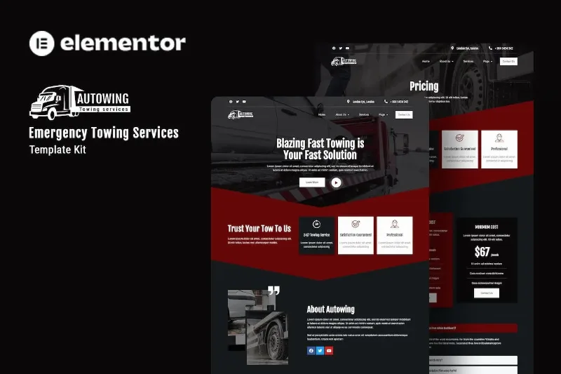 Autowing – Emergency Towing Service Elementor Template
